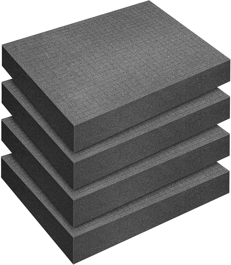 DECOHS 4 Pcs Pick and Pluck Foam- 16 x 12 x 2 Inch Pick Apart Foam Insert- Pluck Pre Cube Sheet Foams with Bottom Use for Board Game Box Cases Storage Drawer - Image 1